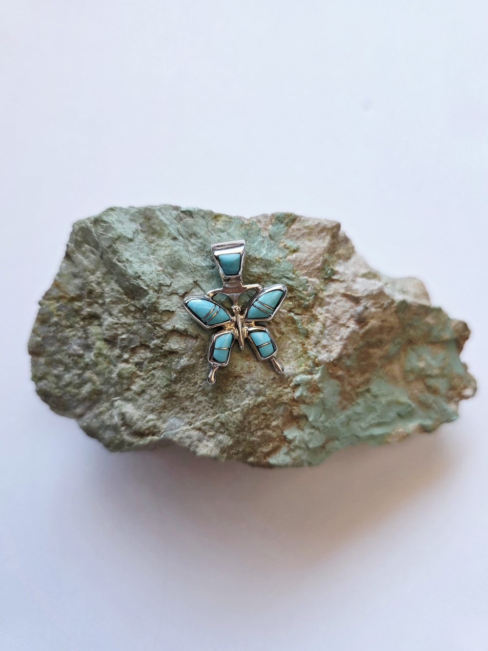 Turquoise Butterfly Inlay Pendant - Sleeping Beauty Turquoise